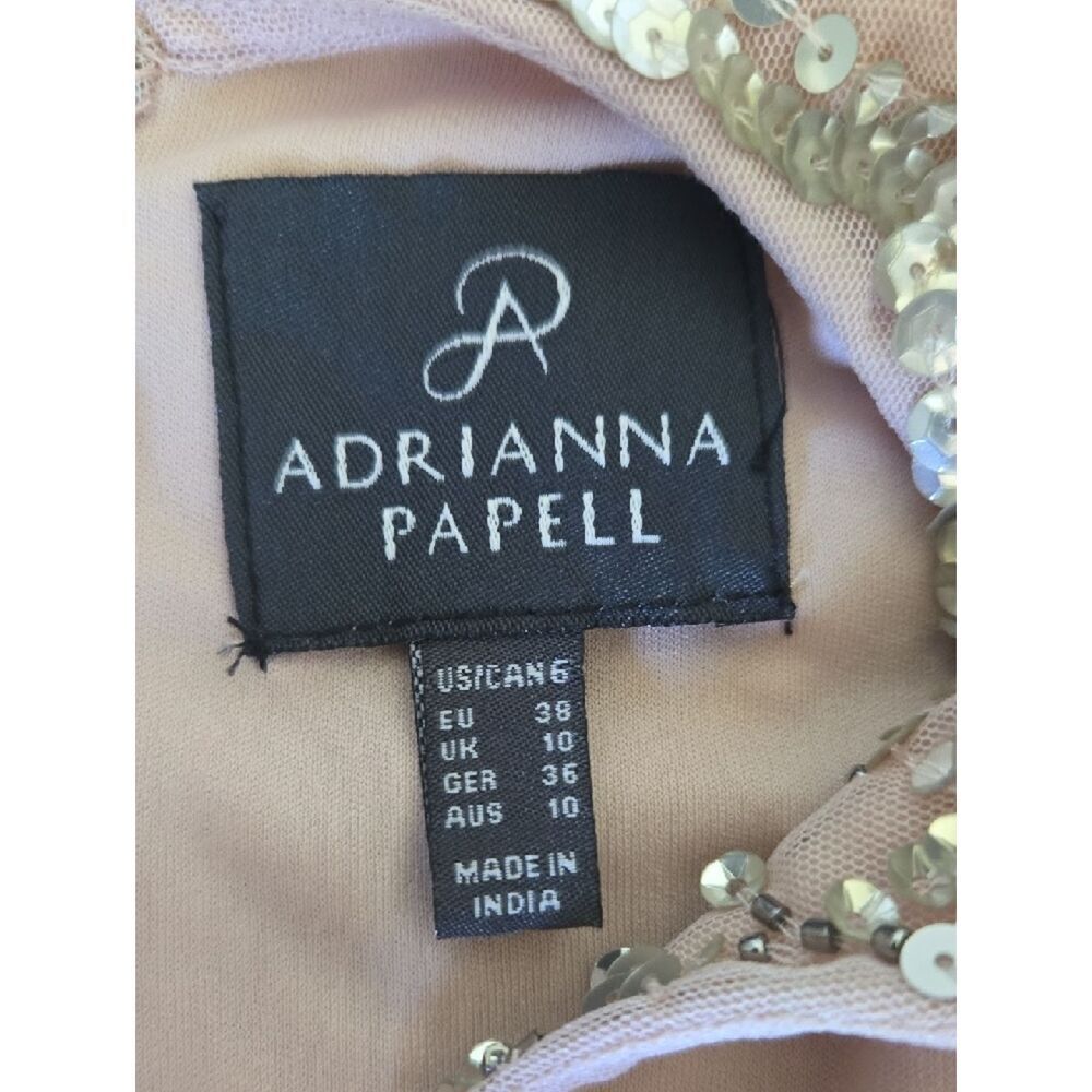Adrianna Papell Blush Pink Sequin-Trim Dress - Picture 5 of 6